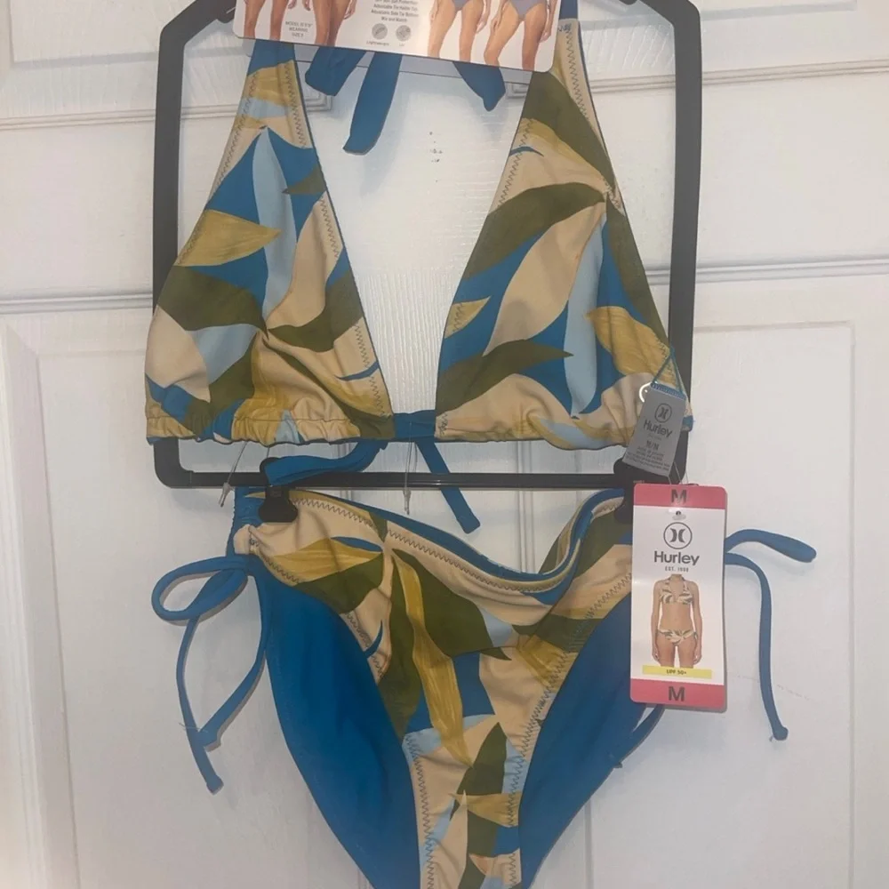 Hurley Blue and Yellow Reversible Bikini